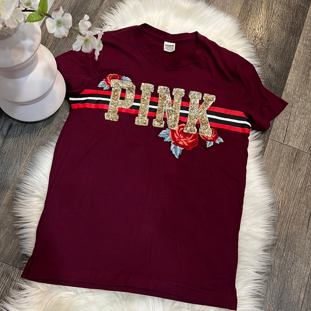 ✨Pink Victoria’s Secret bling shirt